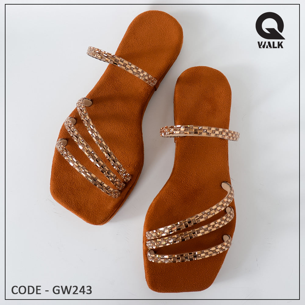 Red, Black, Velvet Brown Color Foam  Four Lined Slipper - GW241