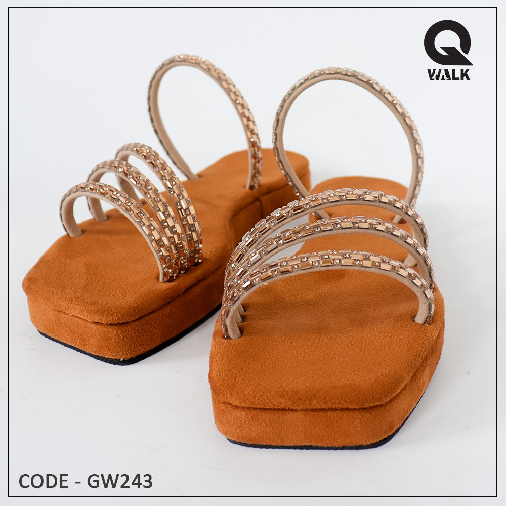 Red, Black, Velvet Brown Color Foam  Four Lined Slipper - GW241