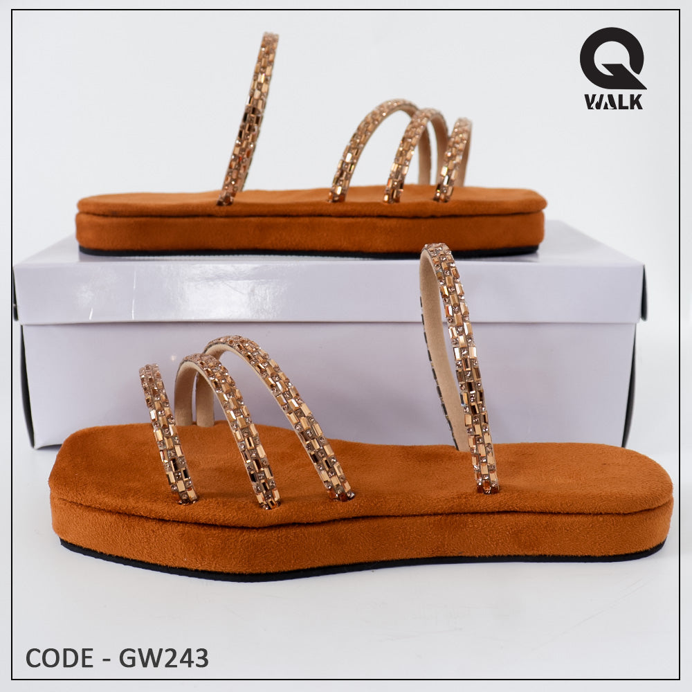 Red, Black, Velvet Brown Color Foam  Four Lined Slipper - GW241