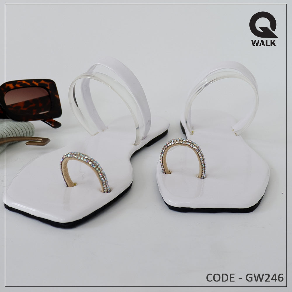 Black, Brown, White, Coffee Brown Color Flat Slipper - GW244