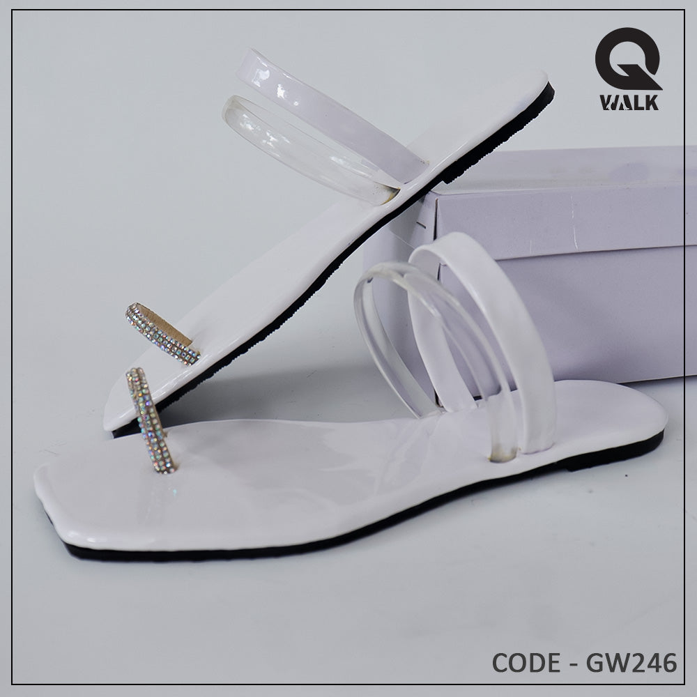 Black, Brown, White, Coffee Brown Color Flat Slipper - GW244