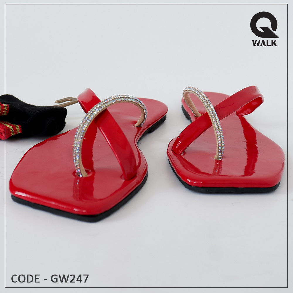 Red, Black, Green Color Flat Slipper - GW247
