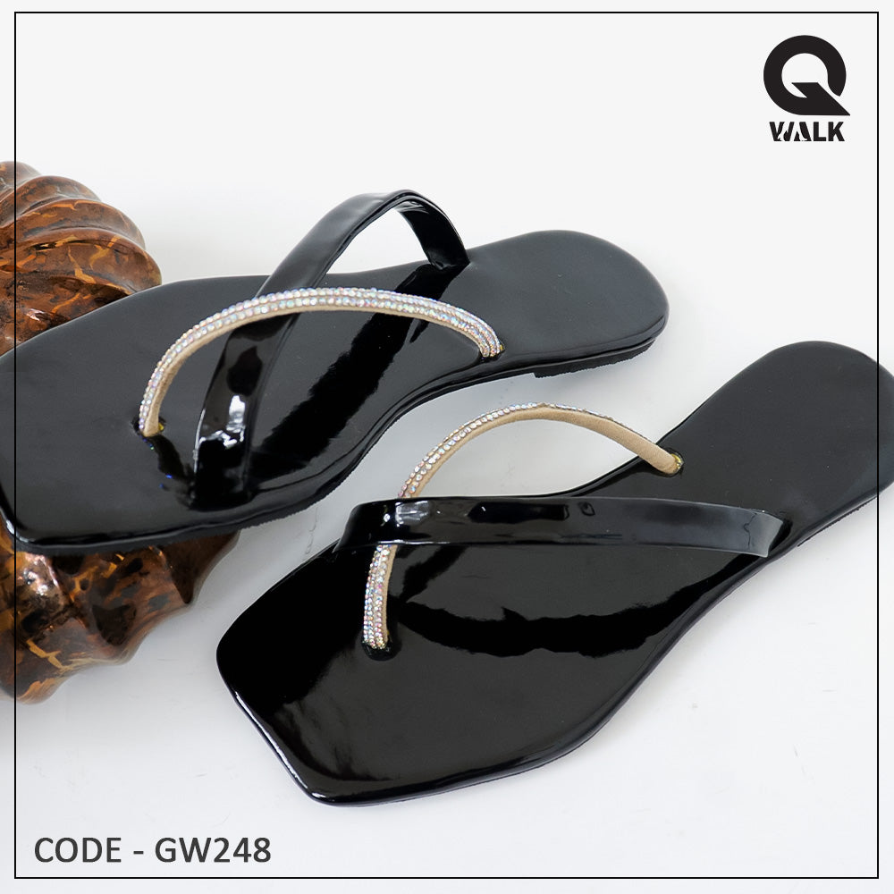 Red, Black, Green Color Flat Slipper - GW247