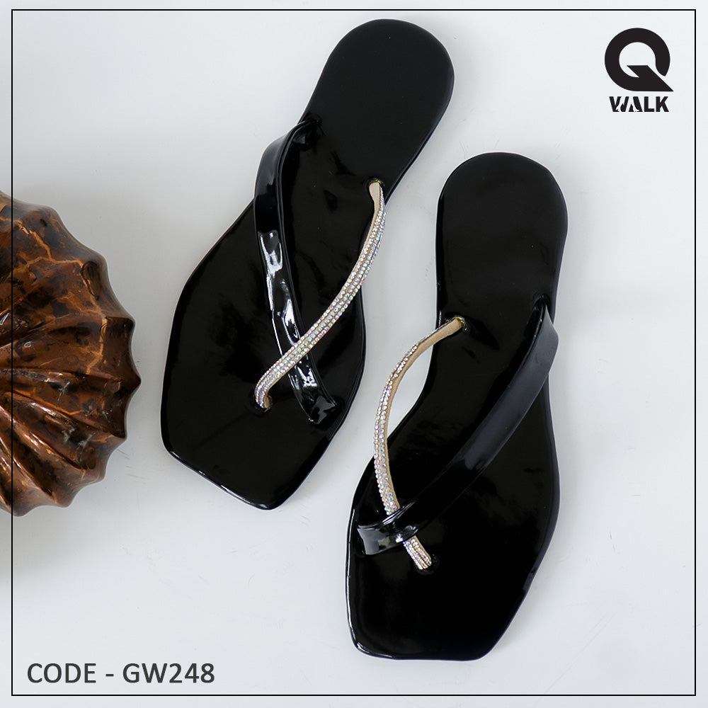 Red, Black, Green Color Flat Slipper - GW247