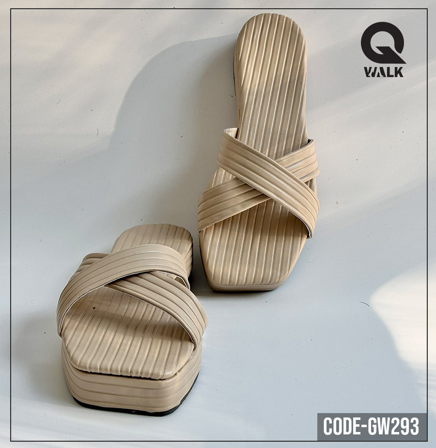 Beige Color Flatfoam with Cross Straps | GW293