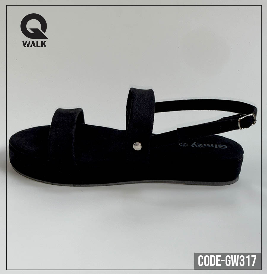 Black Color Velvet Flatfoam with Straps | GW317