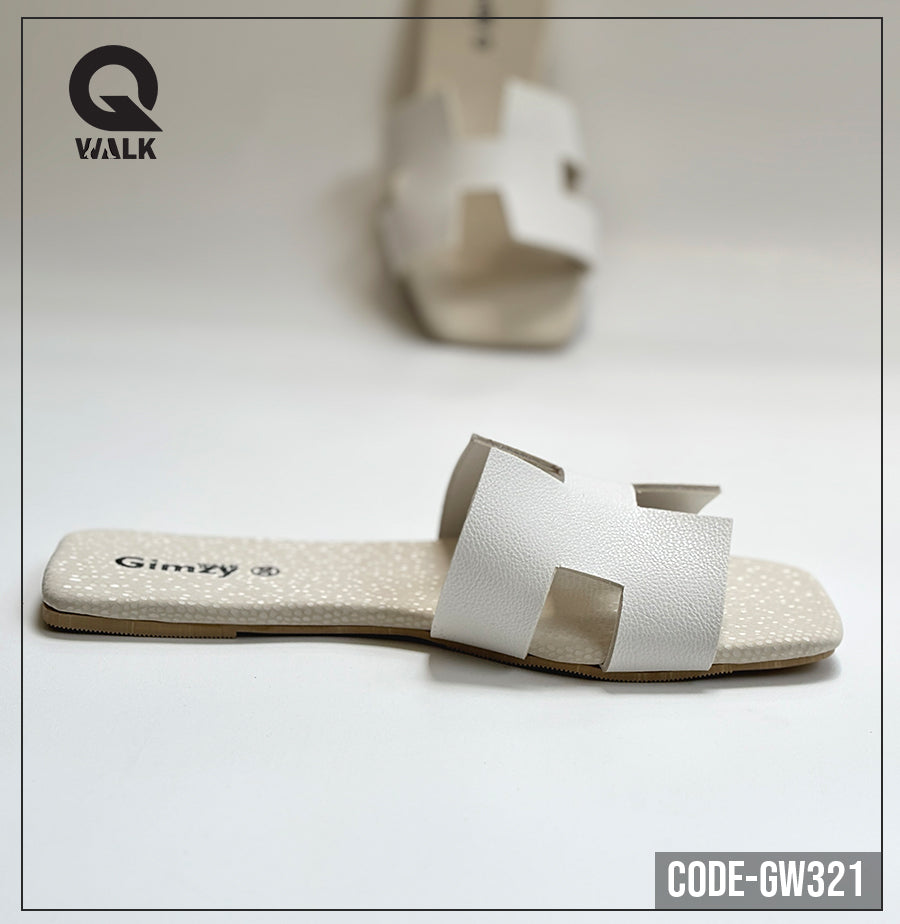 White Color Slipper with H Cut Front | GW321