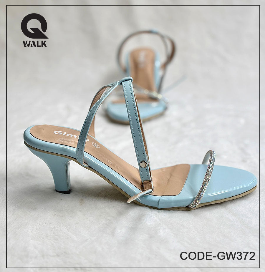 Sky Blue Color 2 Inch Point heel with Straps | GW372