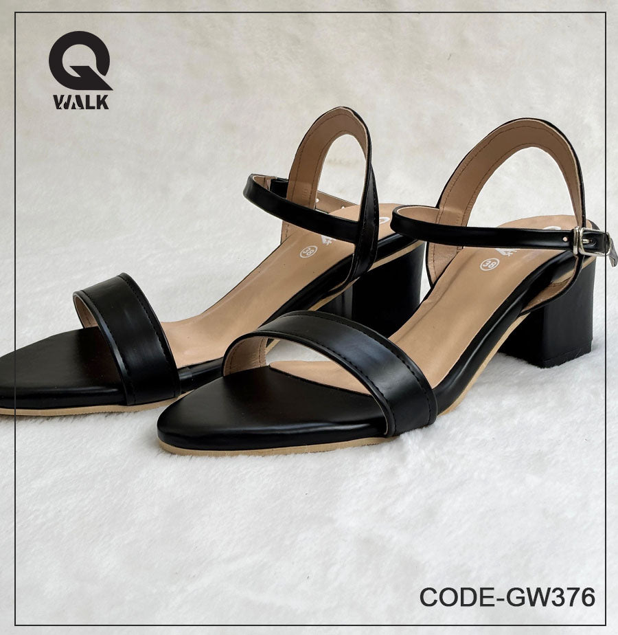 Black Color 2 Inch heel with Straps | GW376