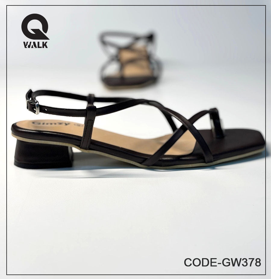 Dark Brown Color 1.25 Inch heel with Straps | GW378