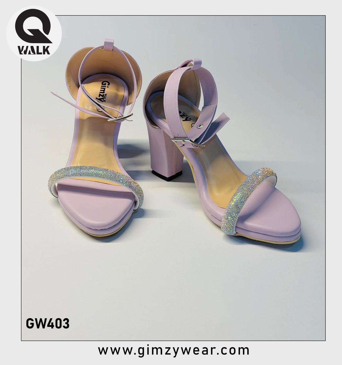 Purple Color 3.5 Inch Cover heel with Ankle Straps | GW403