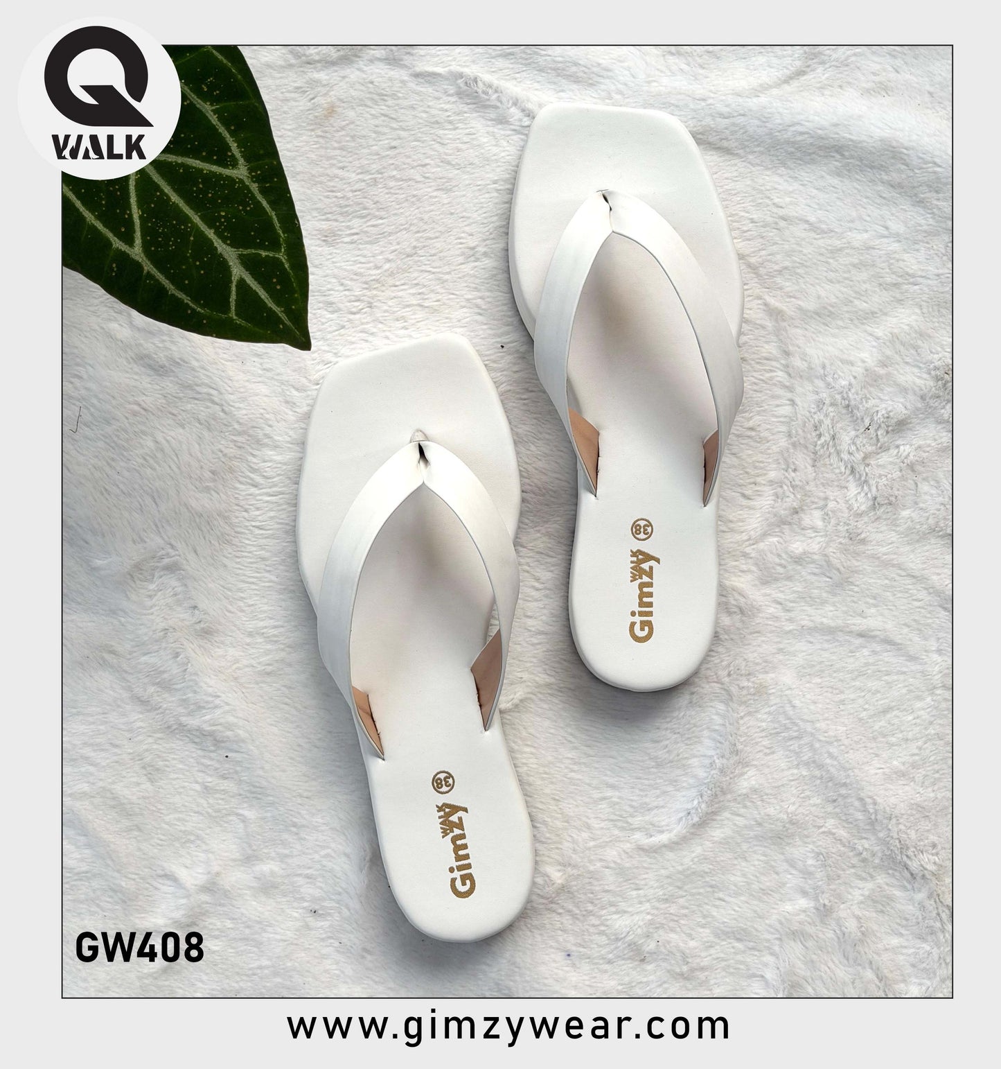 White Color Flatfoam with White Straps | GW408