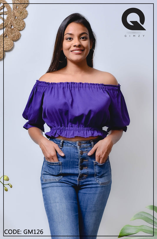 Purple Color Crop Top | GM126