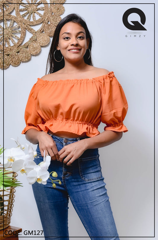 Orange Color Crop Top | GM127