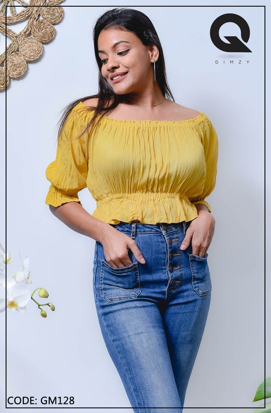 Yellow Color Crop Top | GM128