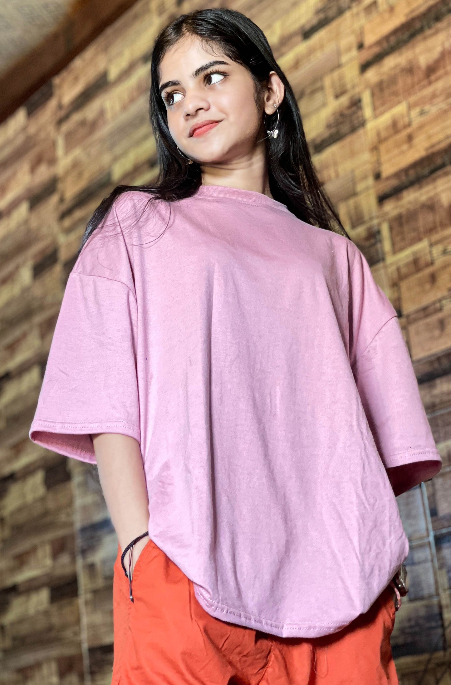 Drop Shoulder Oversized Pastel Purple Color T Shirt | GM188