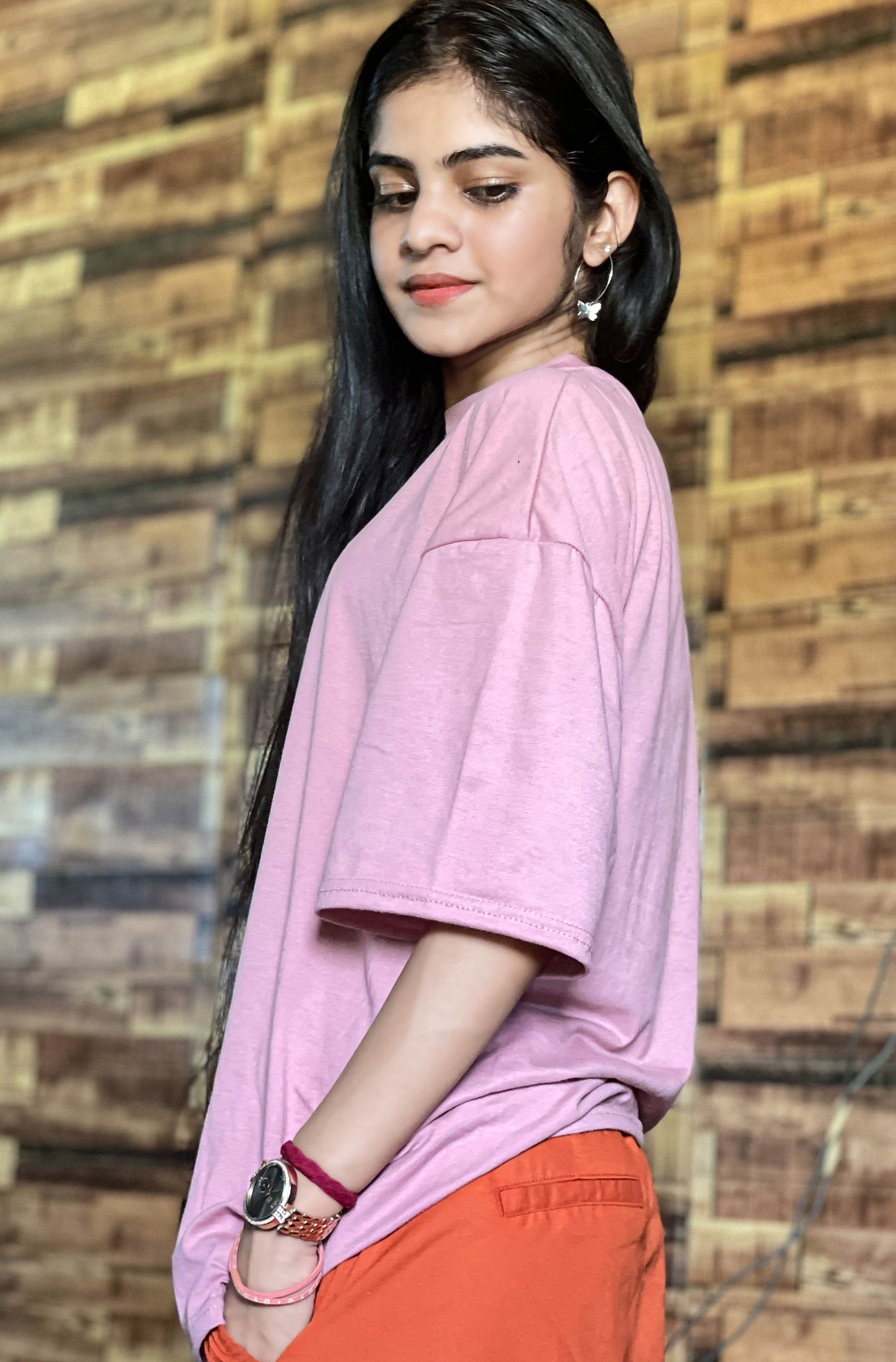 Drop Shoulder Oversized Pastel Purple Color T Shirt | GM188