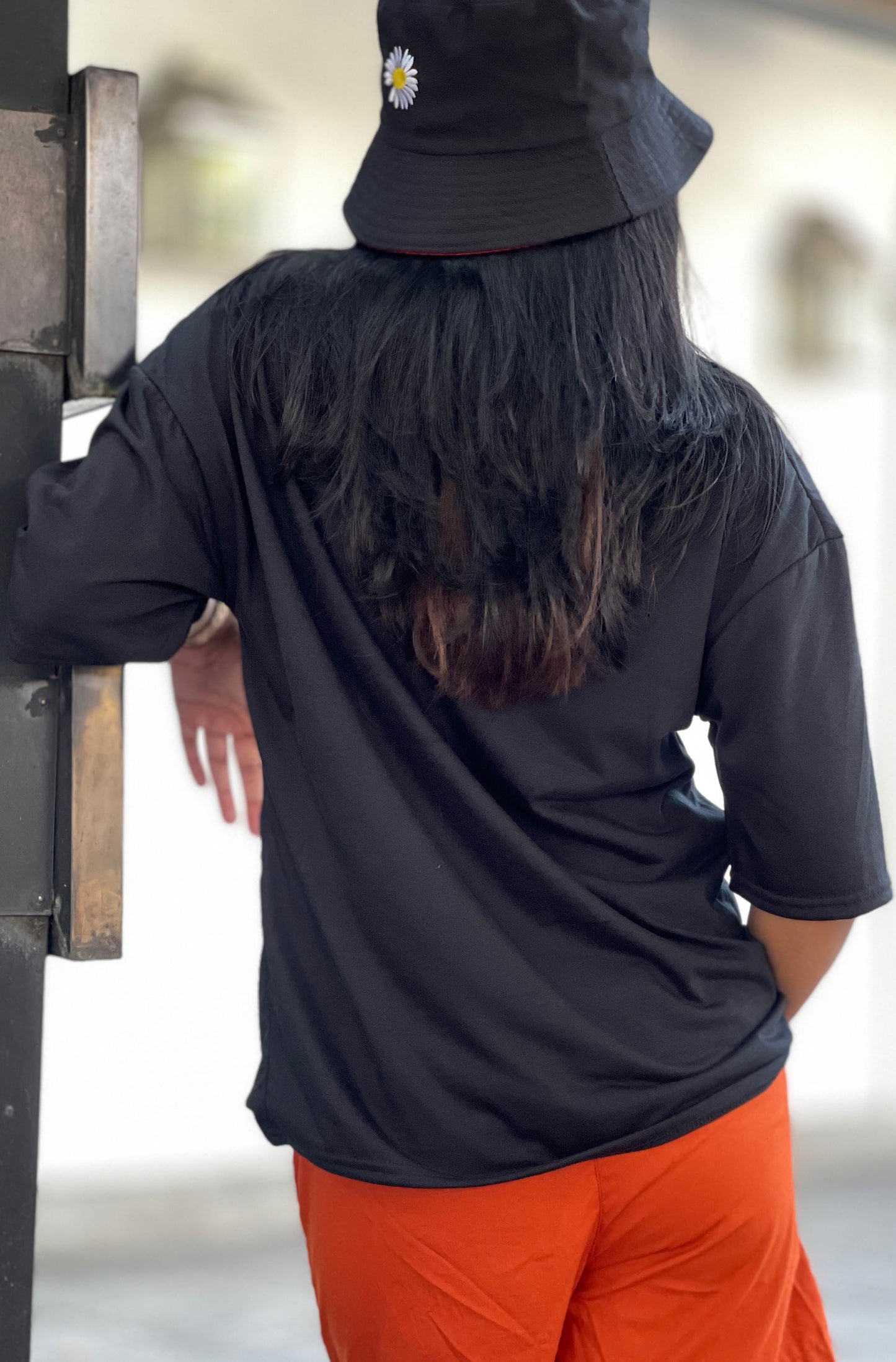 Drop Shoulder Oversized Black Color T Shirt | GM194