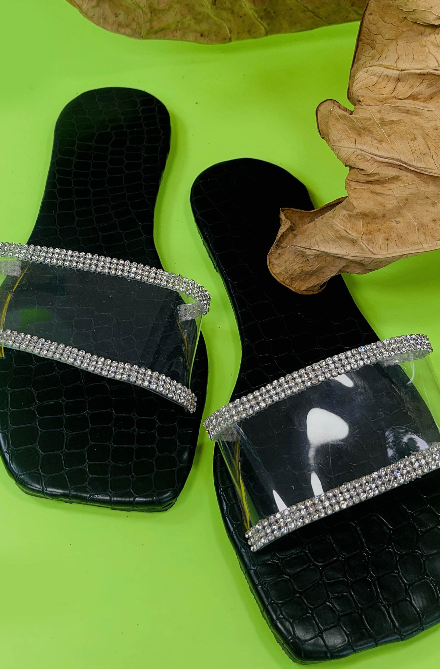 Black Color Transparent Open Toe - GW201