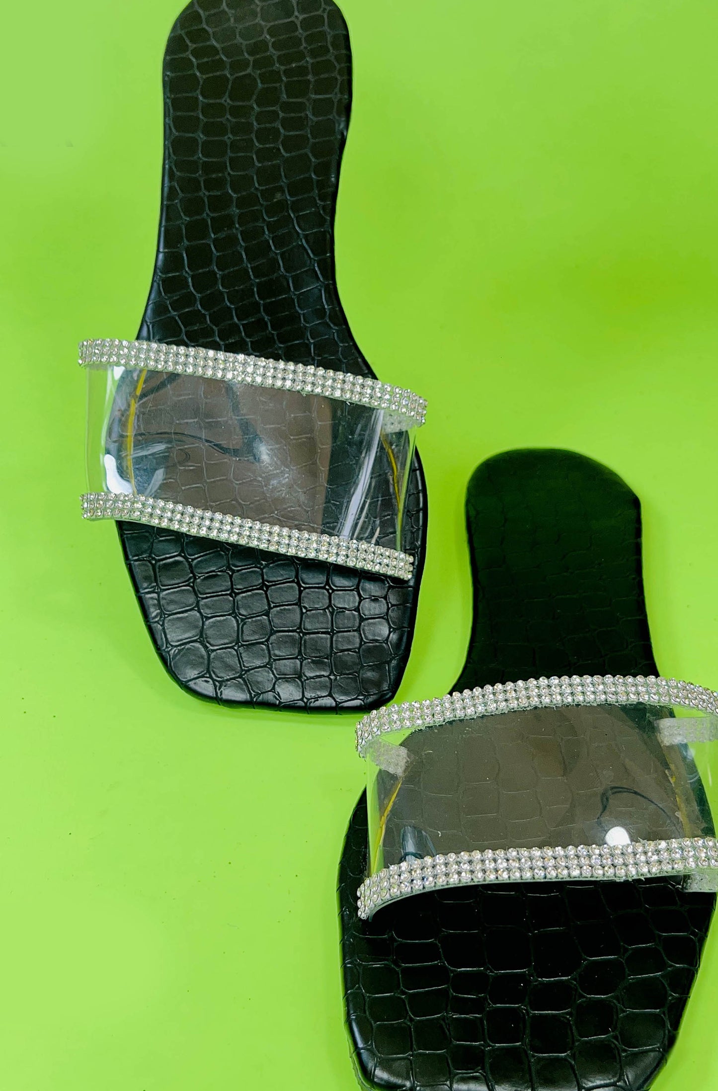 Black Color Transparent Open Toe - GW201