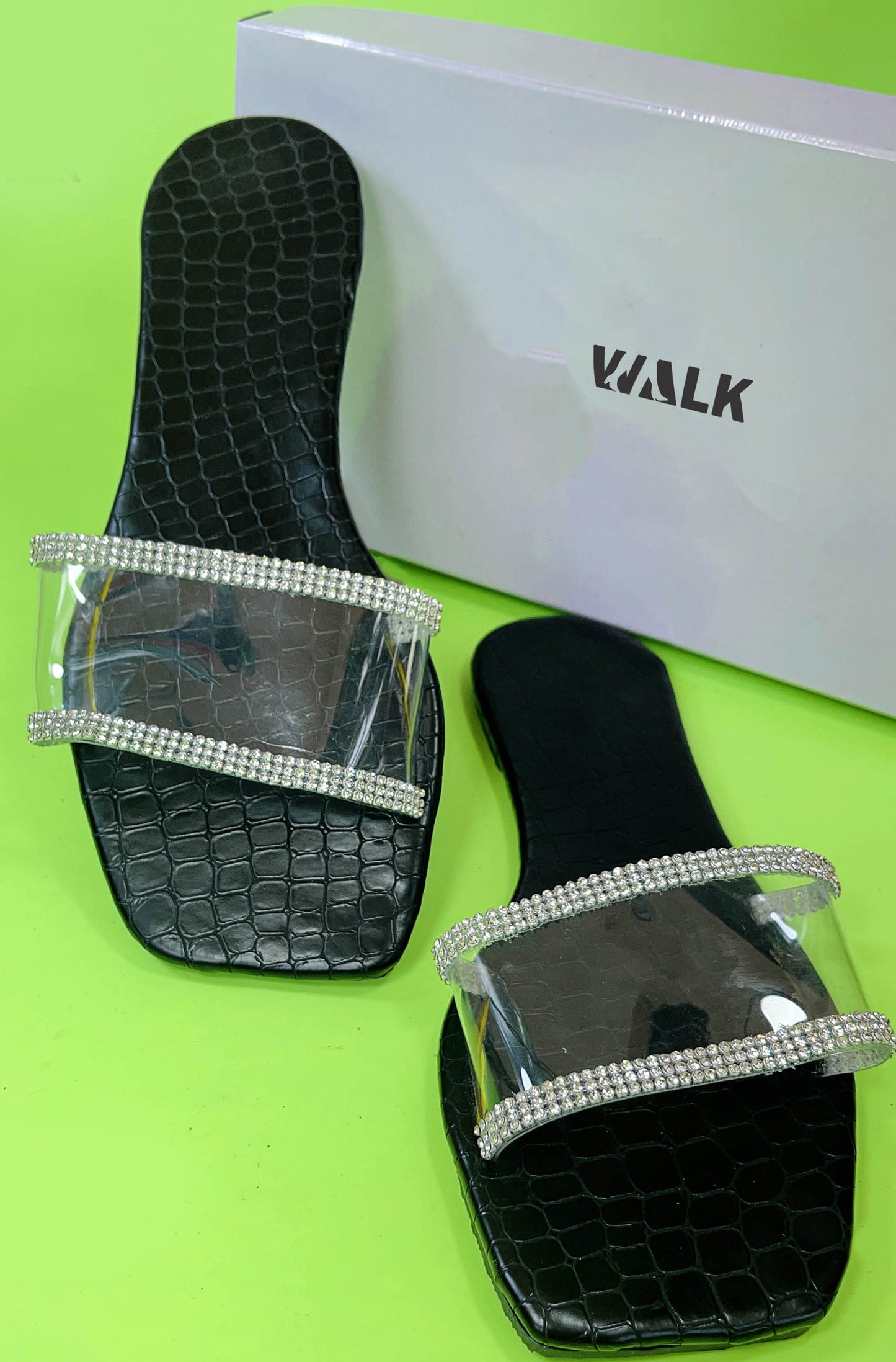 Black Color Transparent Open Toe - GW201