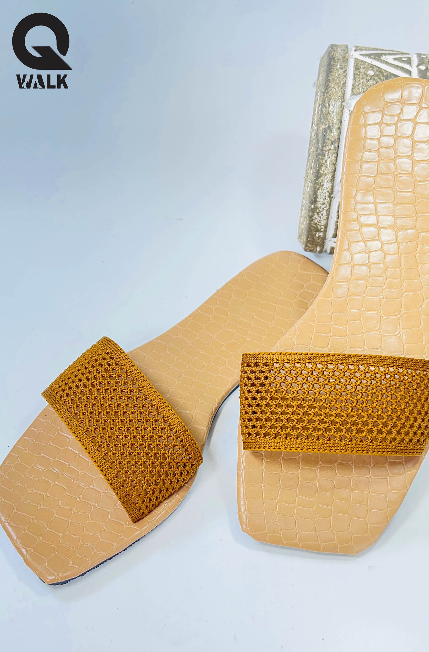 Beige Color Mesh Top Open Toe  - GW203