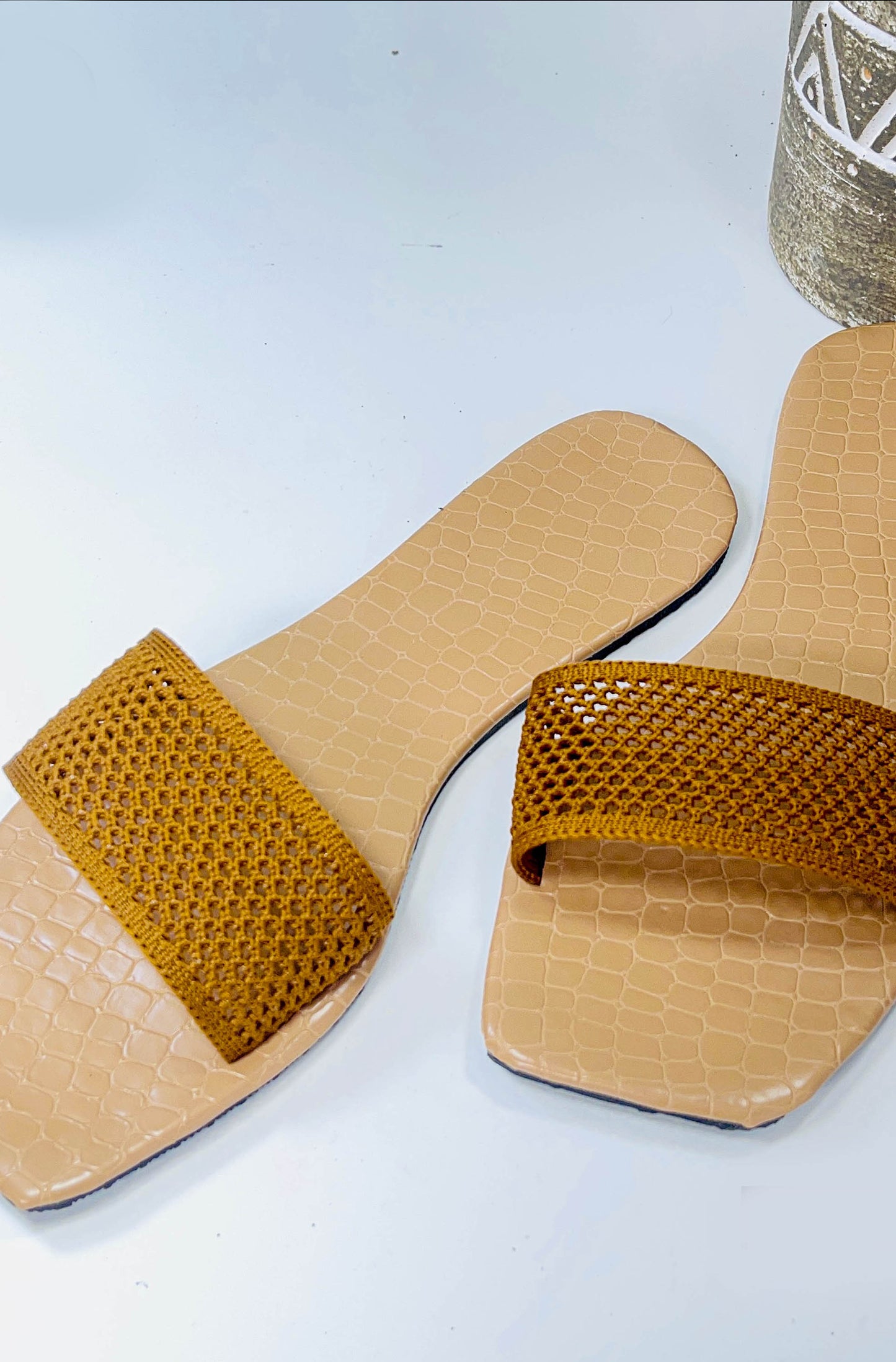 Beige Color Mesh Top Open Toe  - GW203