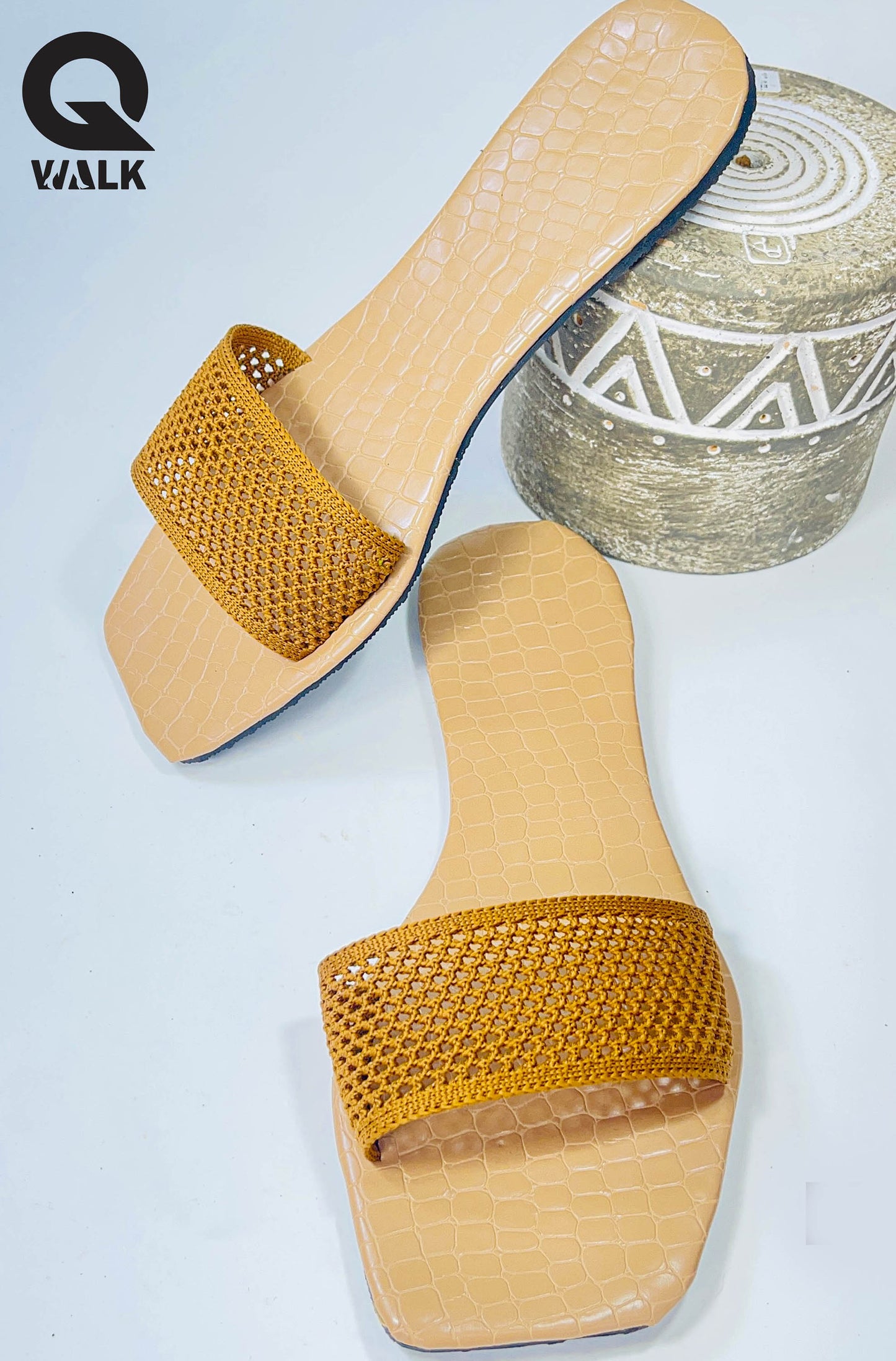 Beige Color Mesh Top Open Toe  - GW203