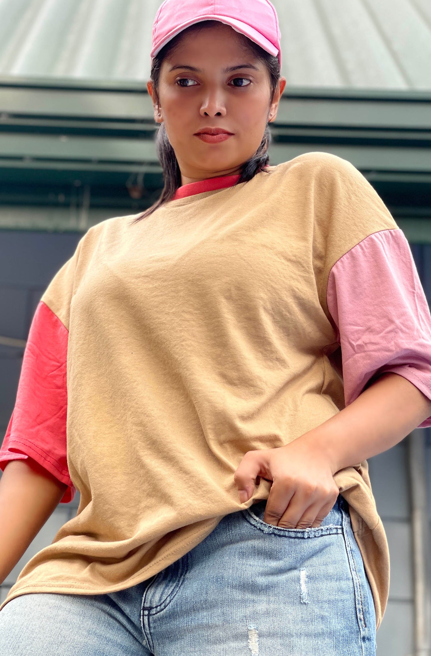 Drop Shoulder Oversized Multi Color T Shirt | GM205