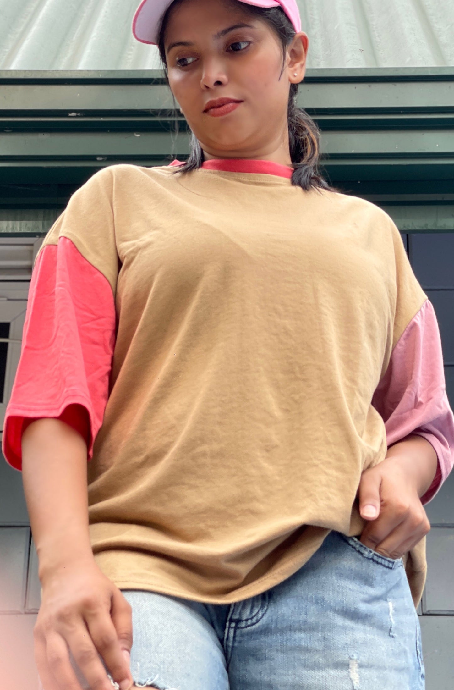 Drop Shoulder Oversized Multi Color T Shirt | GM205