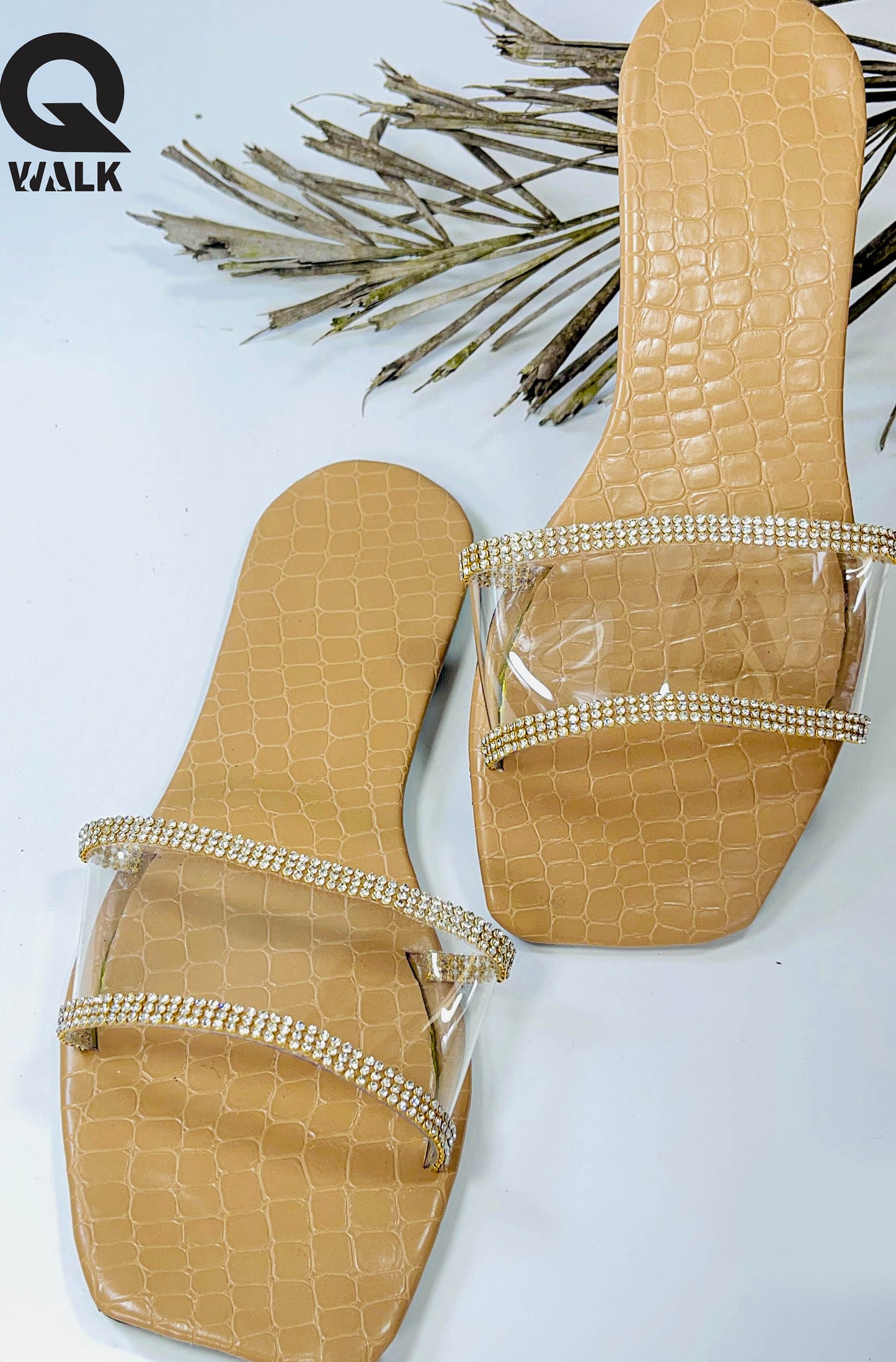 Beige Color Transparent Top Open Toe  - GW205