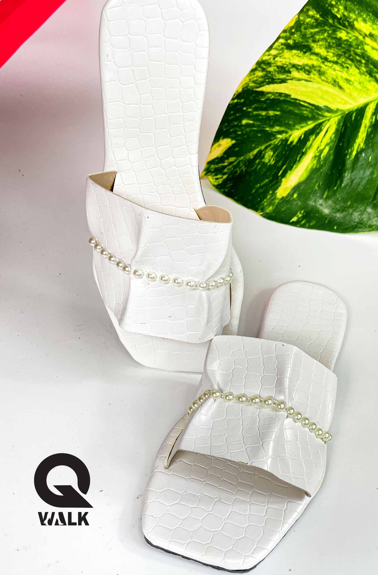 White Color Ruched Top Open Toe - GW216