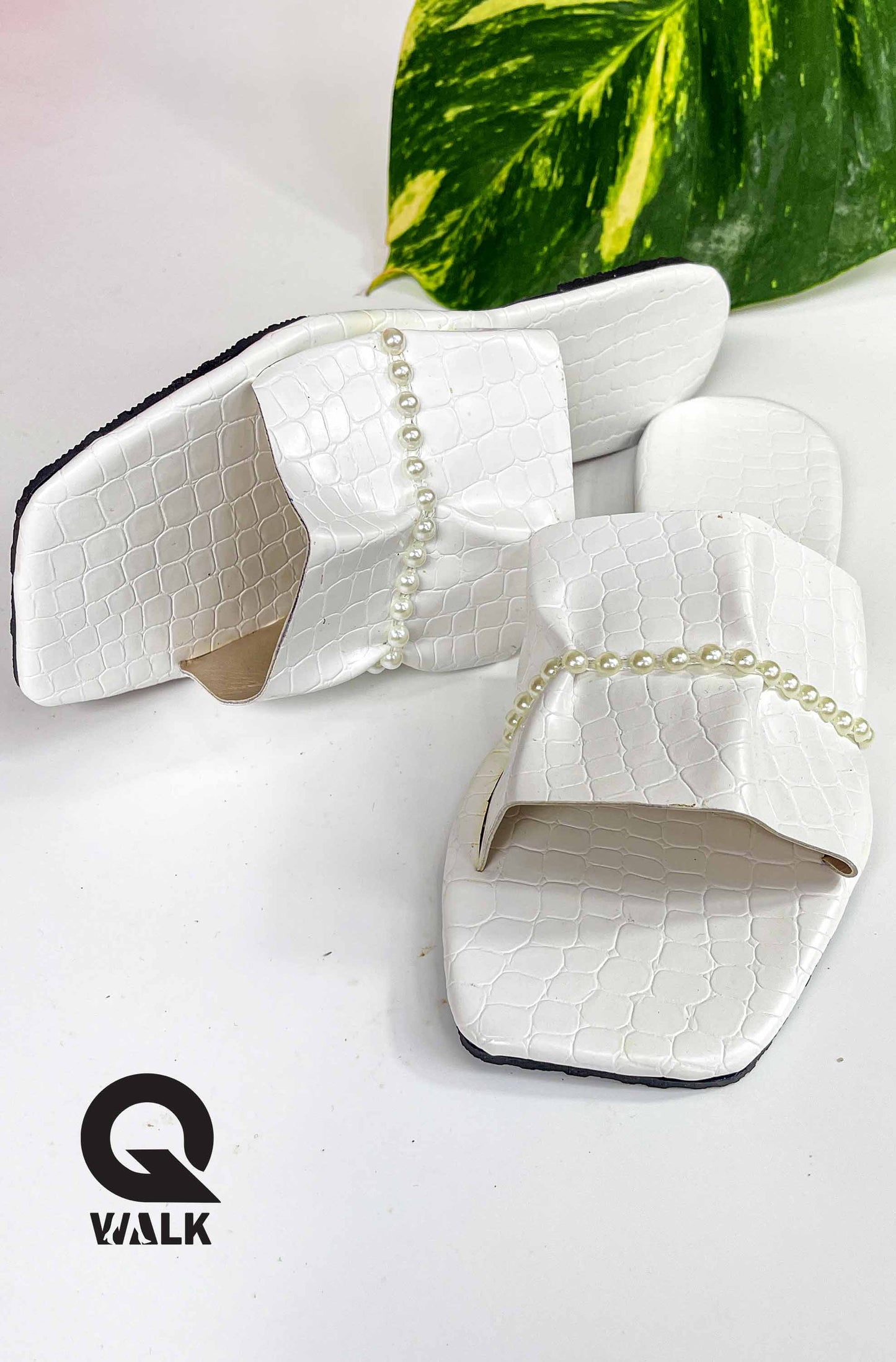 White Color Ruched Top Open Toe - GW216