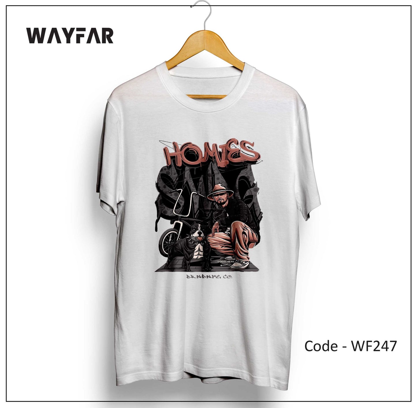 Full Color Streetwear Front Print Unisex Tee | WF205