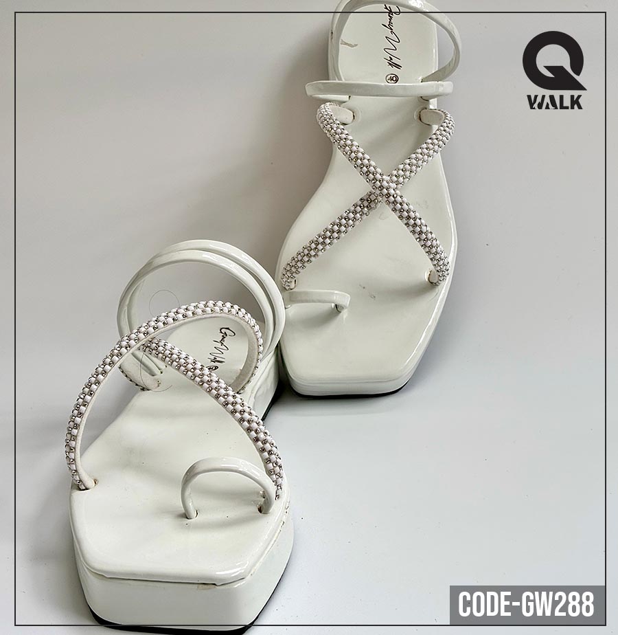 Shine White Color Flatfoam with Stone Straps | GW288