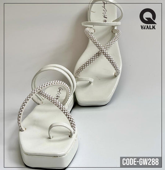 Shine White Color Flatfoam with Stone Straps | GW288