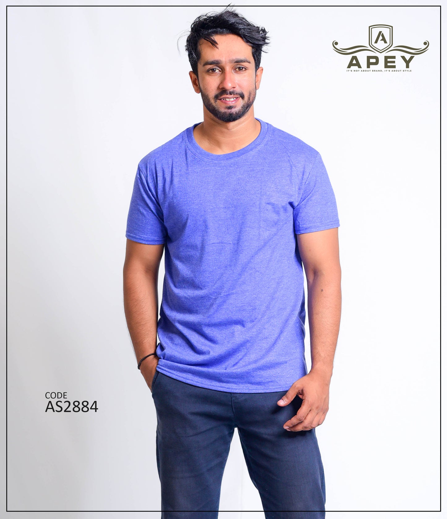 Marl Light Purple Color Unisex Tee | AS2884