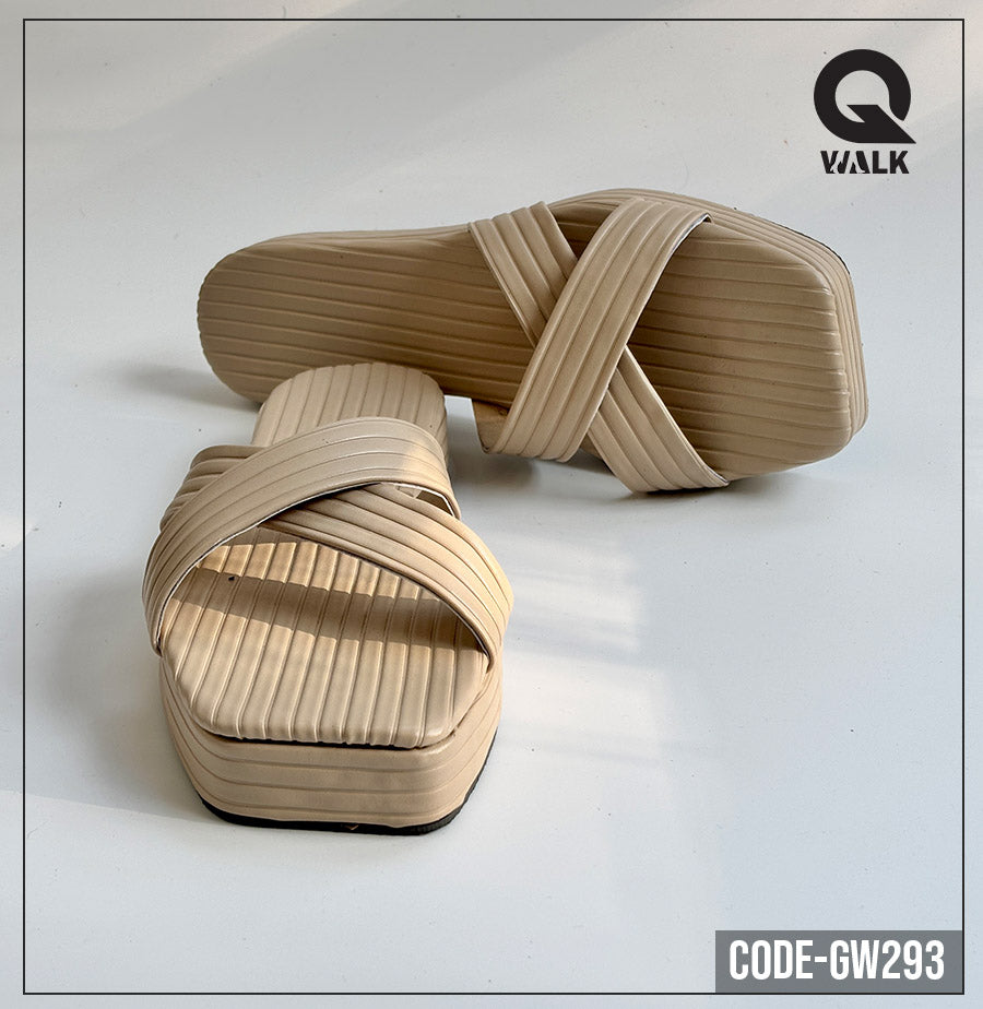 Beige Color Flatfoam with Cross Straps | GW293