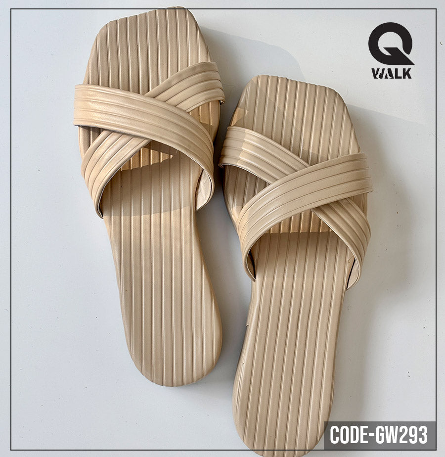 Beige Color Flatfoam with Cross Straps | GW293