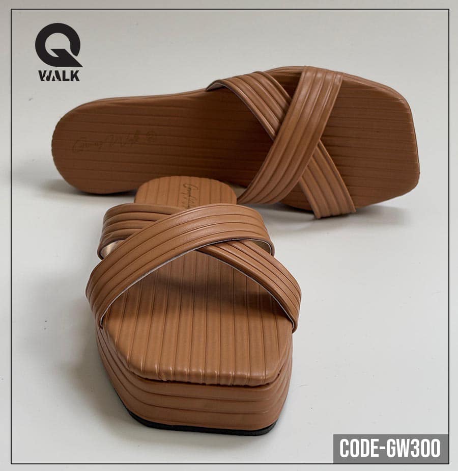 Tan Color Flatfoam with Cross Straps Front | GW300