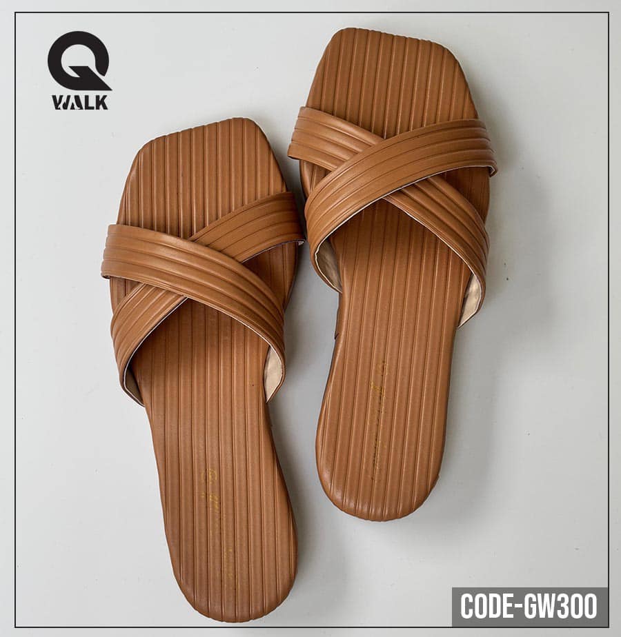 Tan Color Flatfoam with Cross Straps Front | GW300