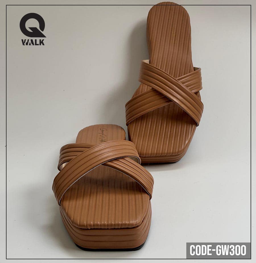 Tan Color Flatfoam with Cross Straps Front | GW300