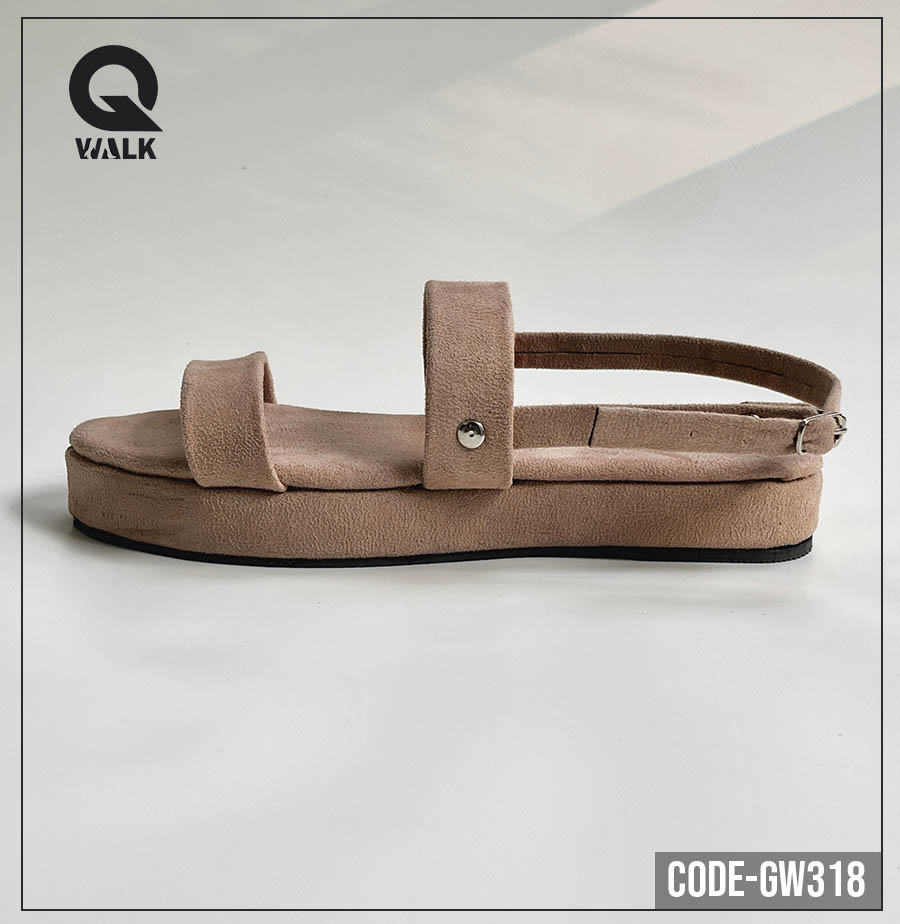 Beige Color Velvet Flatfoam with Straps | GW318