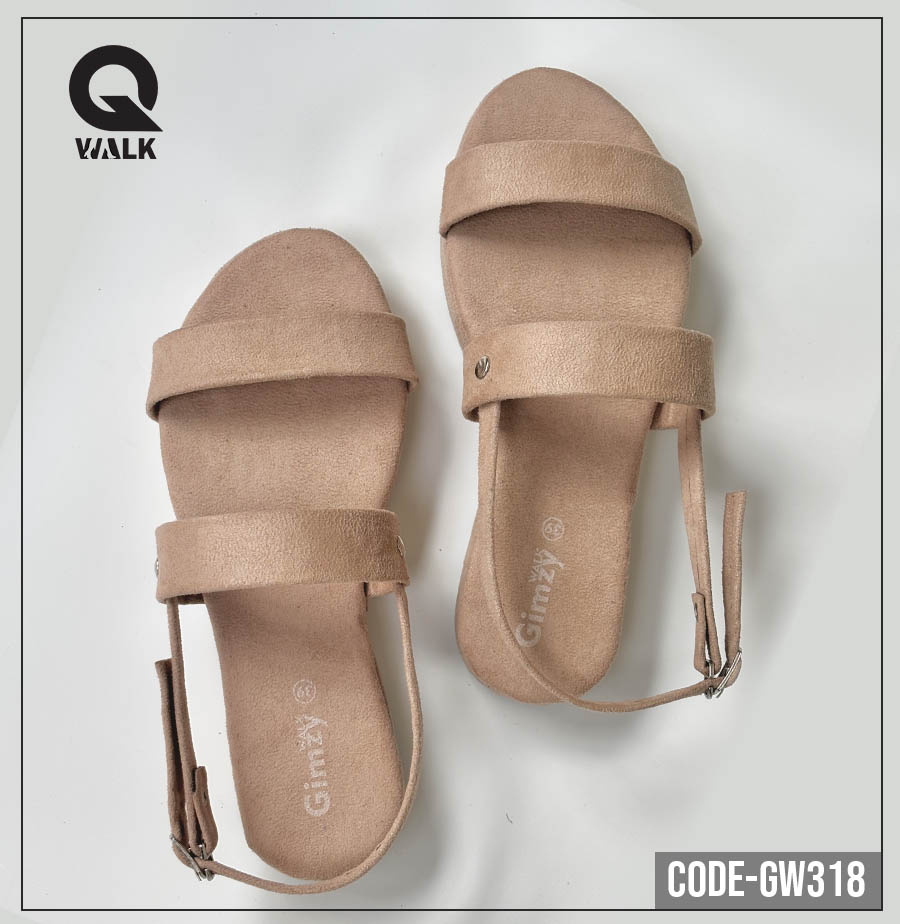 Beige Color Velvet Flatfoam with Straps | GW318