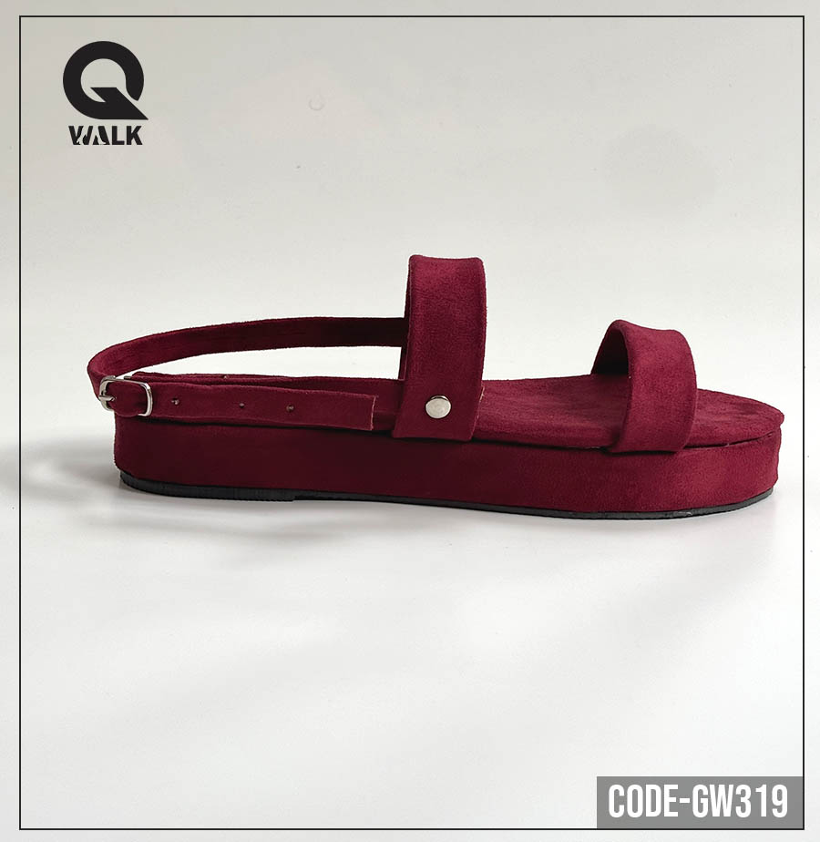 Maroon Color Velvet Flatfoam with Straps | GW319