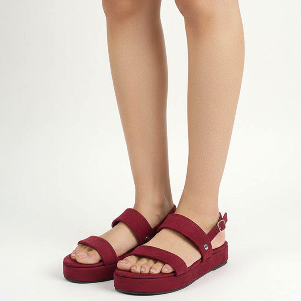 Maroon Color Velvet Flatfoam with Straps | GW319