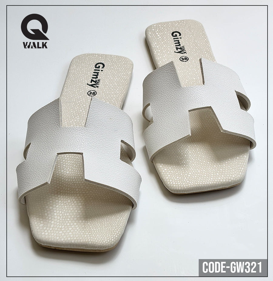 White Color Slipper with H Cut Front | GW321