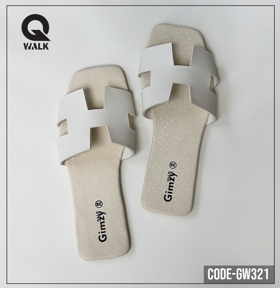White Color Slipper with H Cut Front | GW321