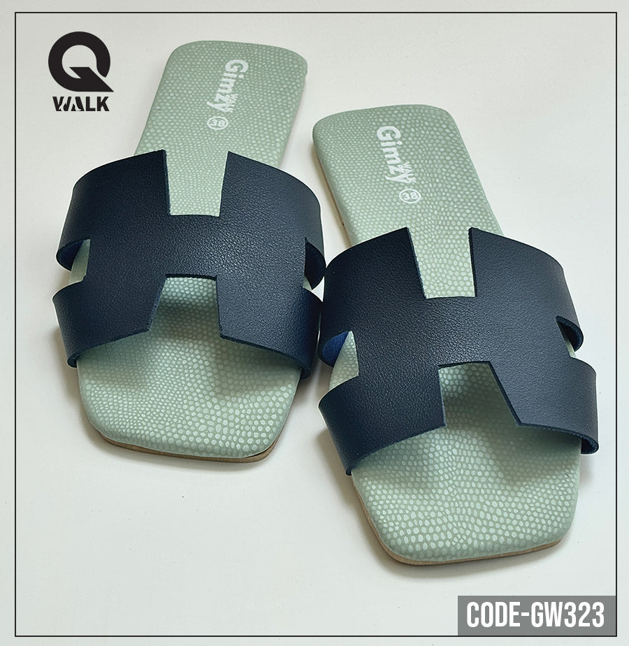 Light Blue Color Slipper with H Cut Front | GW323