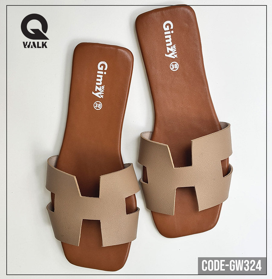 Brown Color Slipper with H Cut Front | GW324